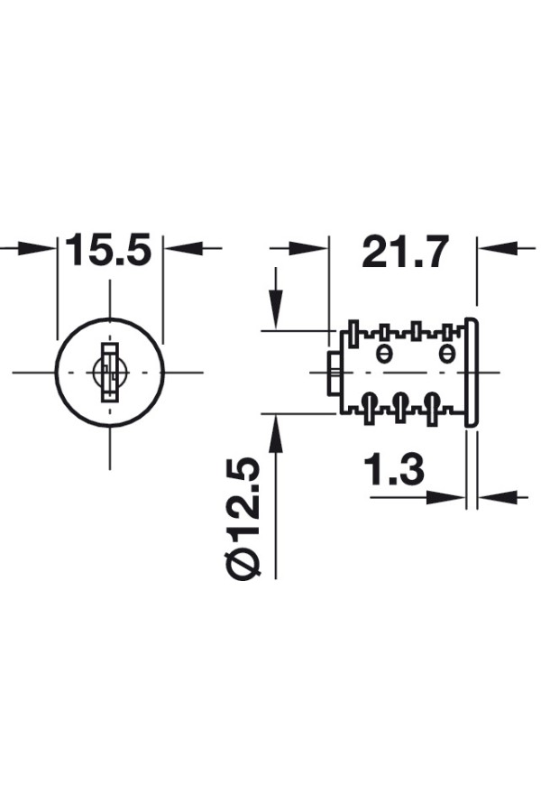 Cердечник замка Symo SH 0801-0850, никель 210.41.705 Hafele