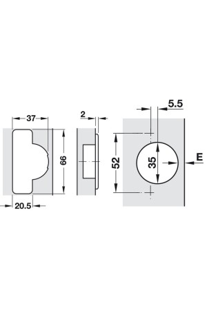 Петля мебельная накладная Duomatic Standard 120 градусов с доводчиком 329.03.640 Hafele