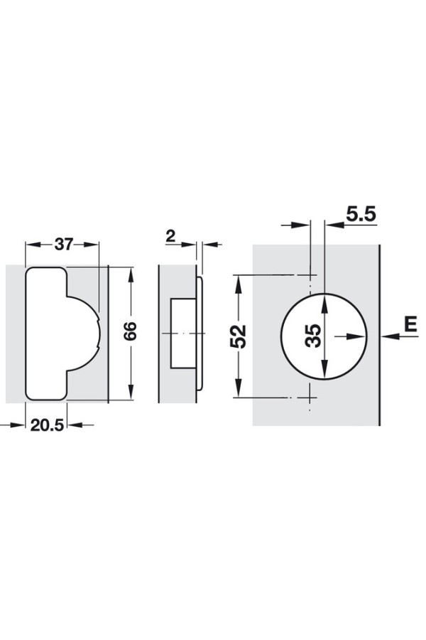Петля мебельная накладная Duomatic Standard 120 градусов с доводчиком 329.03.640 Hafele