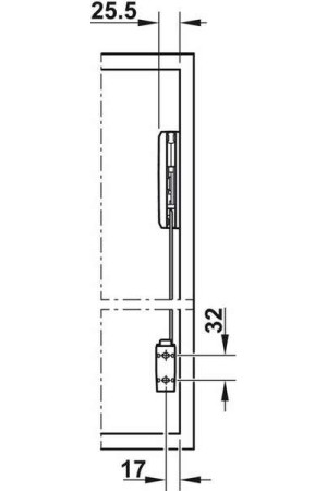 Комплект подъемных механизмов Free fold short 710-790мм на 6,1-10,8кг модель G4fs БЕЗ заглушек 372.38.653 Hafele