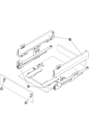 Выдвижной ящик Matrix Box 92*500мм Push-to-Open + Soft-Close белый 513.30.705 Hafele
