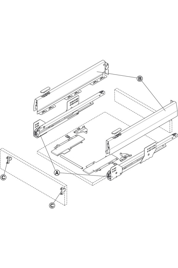 Выдвижной ящик Matrix Box 92*500мм Push-to-Open + Soft-Close белый 513.30.705 Hafele