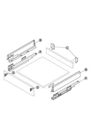 Выдвижной ящик Matrix Box 84*450мм Soft-Close серый 552.56.694 Hafele