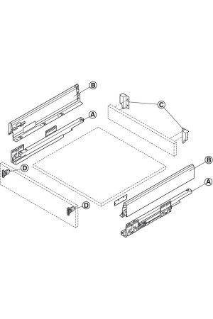 Выдвижной ящик Matrix Box 84*500мм Soft-Close серый 552.56.695 Hafele