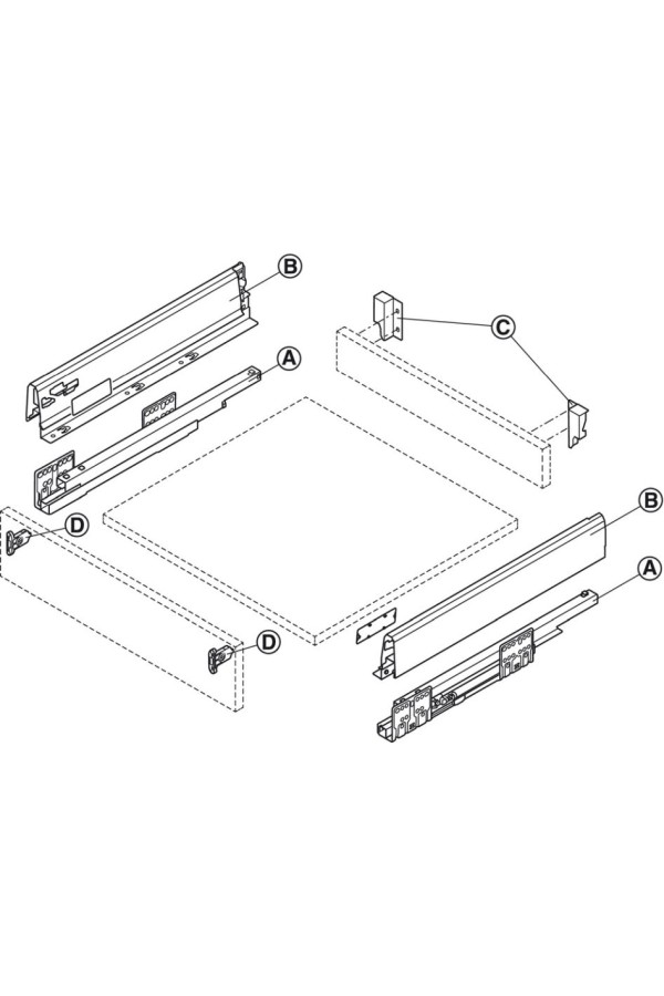 Выдвижной ящик Matrix Box 84*500мм Soft-Close серый 552.56.695 Hafele