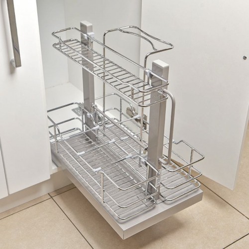 Бутылочница 400мм Crystal/Elegance для моющих средств с доводчиком хром 549.35.435 Hafele