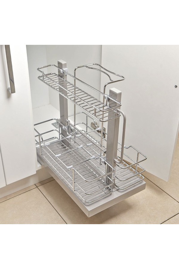 Бутылочница 400мм Crystal/Elegance для моющих средств с доводчиком хром 549.35.435 Hafele