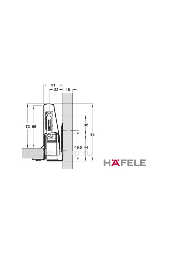 Направляющие выдвижного ящика Matrix Boх 450мм 551.50.404 Hafele