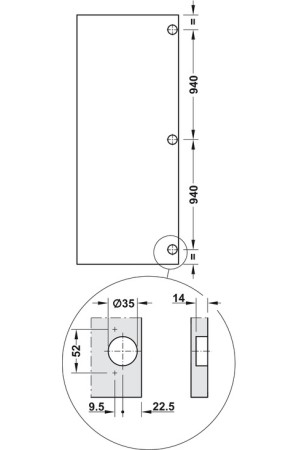 Комплект фурнитуры Slido Spinfront для поворотно-выдвижных дверей 560мм 408.45.020 Hafele