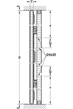 Комплект фурнитуры Slido Spinfront для поворотно-выдвижных дверей 560мм 408.45.020 Hafele