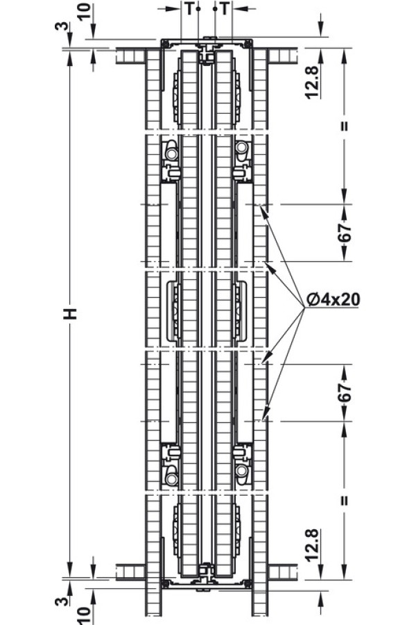 Комплект фурнитуры Slido Spinfront для поворотно-выдвижных дверей 560мм 408.45.020 Hafele