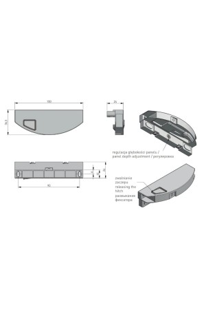 ящик GTV AXIS PRO/MODERN BOX PRO*фиксатор внутреннего ящика, антрацит (40шт)/PB-ZA-WEW-AXMB-60