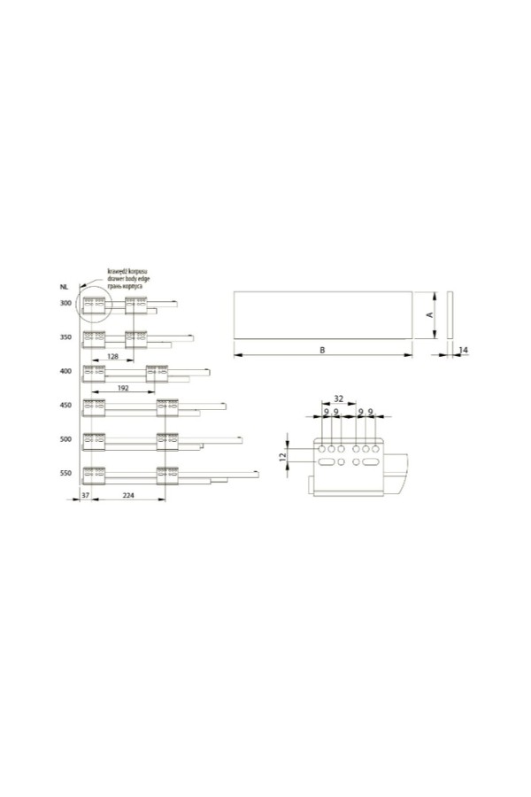 ящик GTV AXIS PRO 84*250мм, доводчик, 40кг, антрацит/PB-AXISPRO-KPL250A