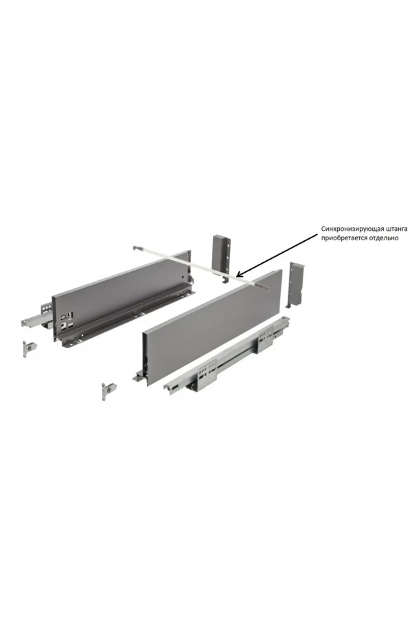 ящик GTV AXIS PRO 116*450мм, Push to open, 40кг, антрацит/PB-AXISPRO-P2O-KPL450B
