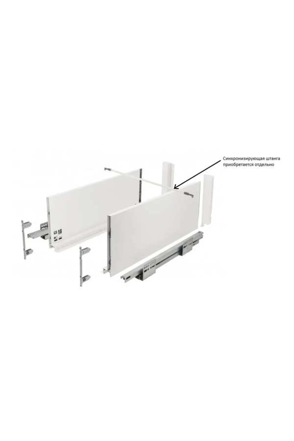 ящик GTV AXIS PRO 167*350мм, Push to open, 40кг, белый/PB-AXISPRO-P2O-KPL350C1