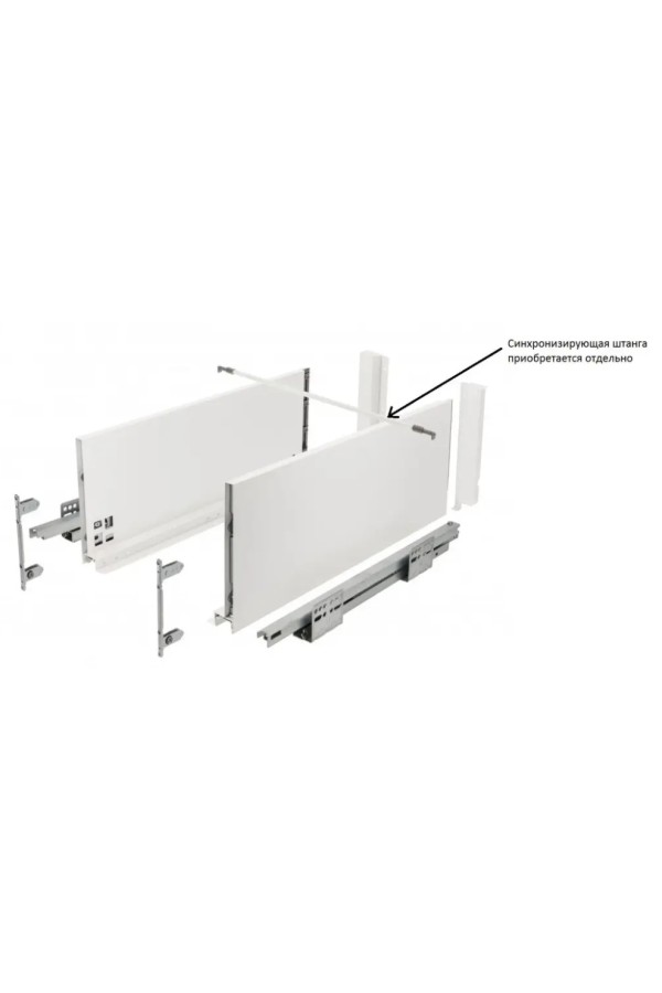 ящик GTV AXIS PRO 199*550мм, Push to open, 40кг, белый/PB-AXISPRO-P2O-KPL550D1