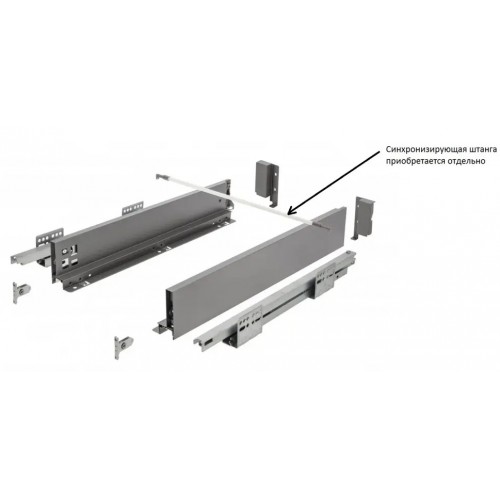 ящик GTV AXIS PRO 84*400мм, Push to open, 40кг, антрацит/PB-AXISPRO-P2O-KPL400A