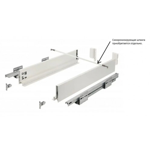 ящик GTV AXIS PRO 69*450мм, под духовку, Push to open, 40кг, белый/PB-AXISPRO-P2O-KPL69-450-10