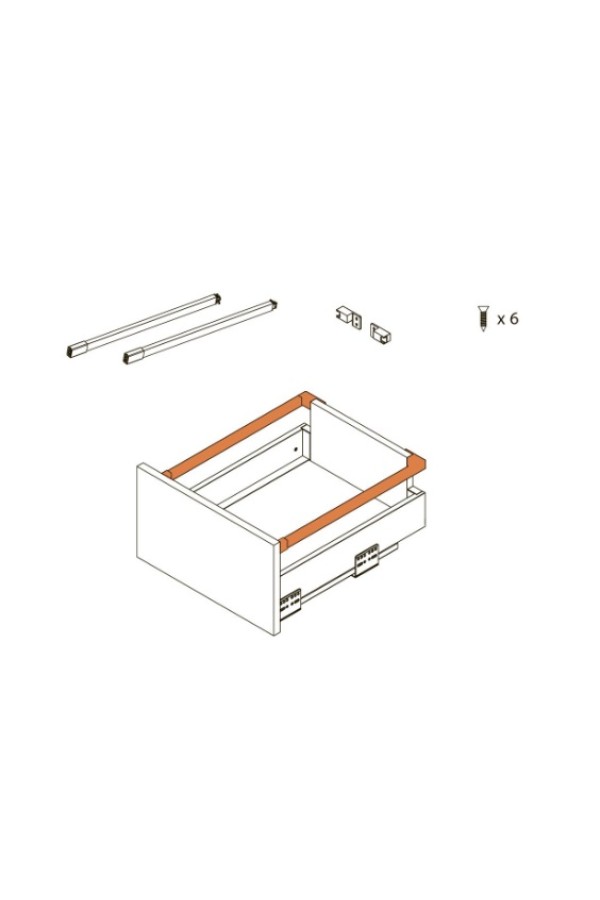 ящик GTV AXIS PRO*продольный релинг 550мм, антрацит(10шт)/PB-AXISPRO-RELKW550