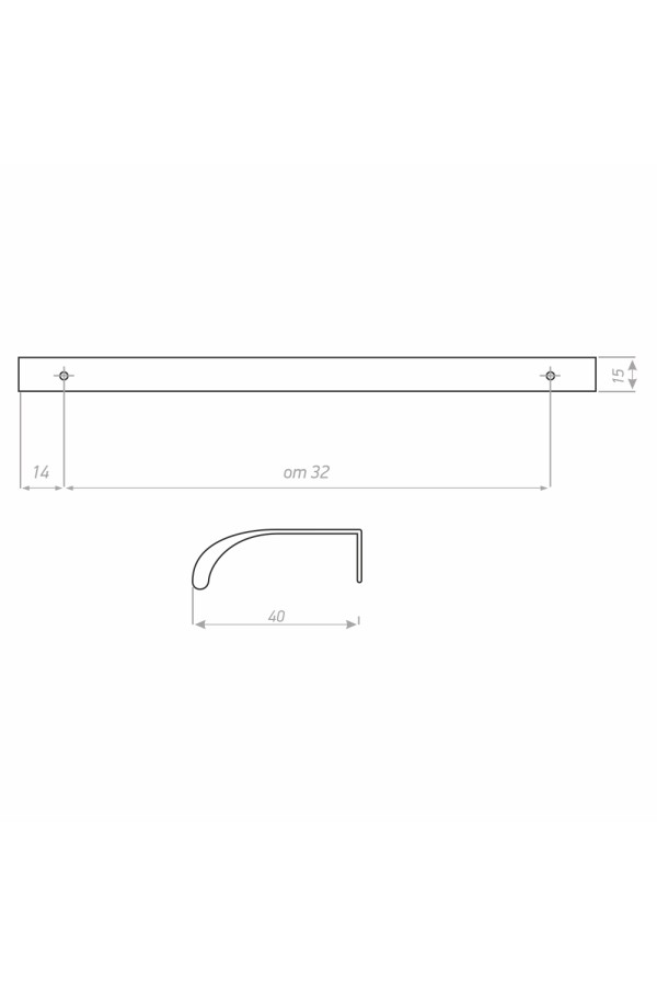 Ручка торцевая СА-6 224мм/252мм черный матовый(50шт)