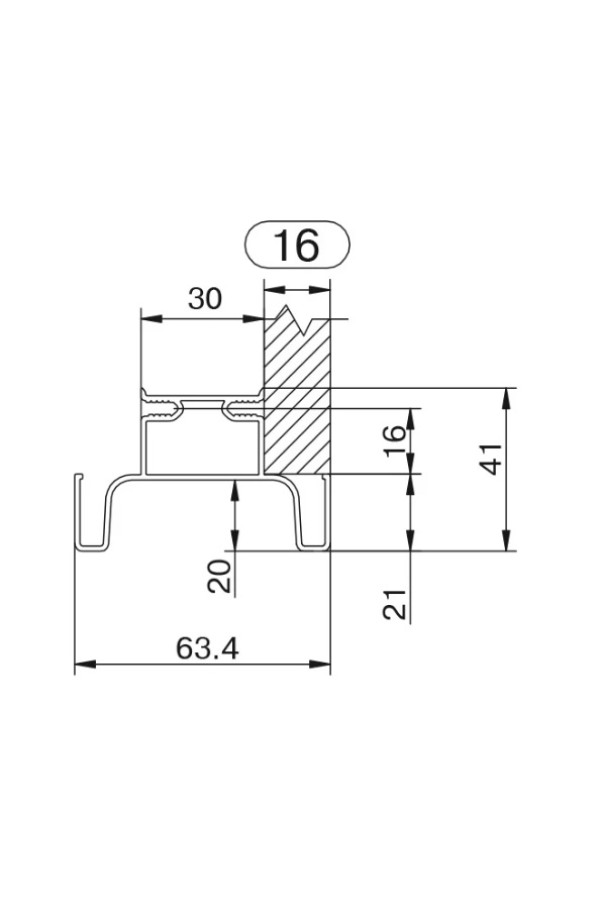 GOLA FIRMAX* ручка-профиль вертикальный средний, 3000 мм, золото браш/FRM9203.GB