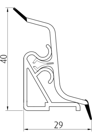 Комплект аксессуаров к пристеночному бортику LB-40 черный Korner
