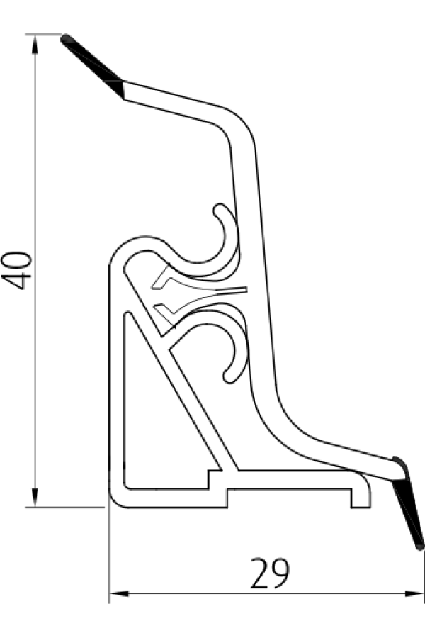Комплект аксессуаров к пристеночному бортику LB-40 черный Korner