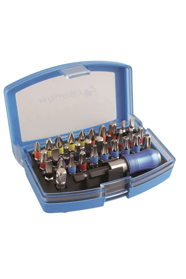 Набор бит с битодержателем 1/4" SL,PH,PZ,HEX,Torx 32 шт HT1S400 HOEGERT