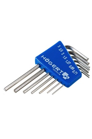 HOEGERT набор шестигранных ключей Г-образн., 0,71-3 мм, 7шт/HT1W800