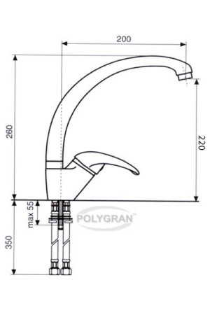 Смеситель высокий излив Эко №16 черный