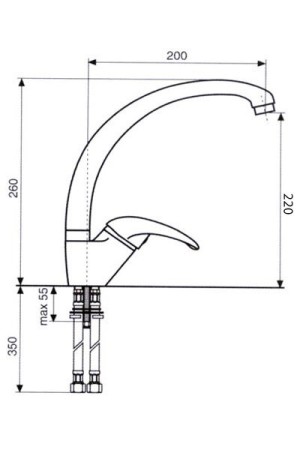 Смеситель высокий излив Эко №923 белый Tolero