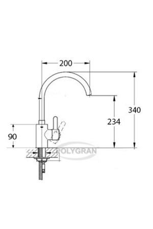 Смеситель высокий излив Элара №302 песочный