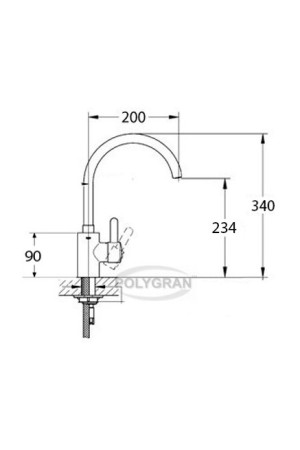 Смеситель высокий излив Элара №14 серый