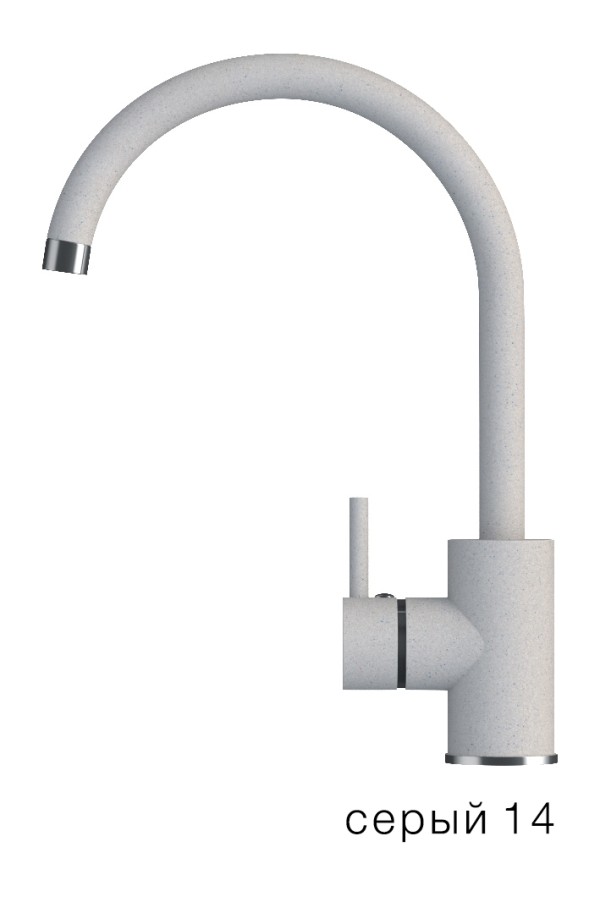 Смеситель высокий излив Элара №14 серый