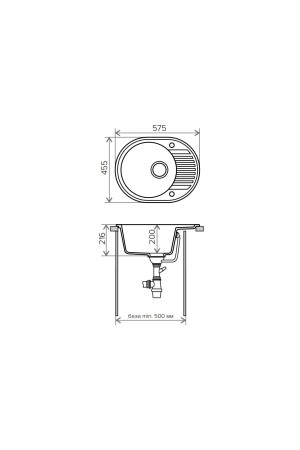 Мойка кварцевая R-122 №911черный 575*455*200мм Tolero