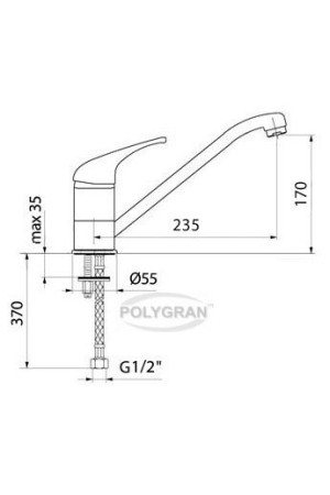 Смеситель низкий излив Эко №14 серый