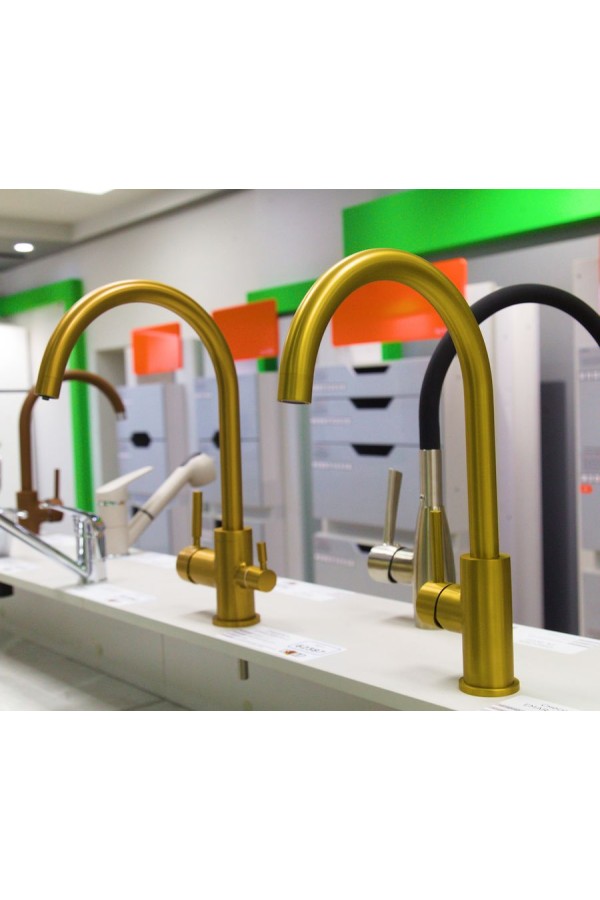 Смеситель высокий излив 3004 PVD золото EMAR