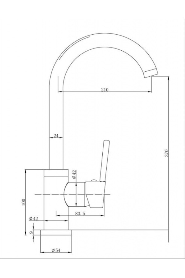 Смеситель высокий излив 3004 PVD золото EMAR