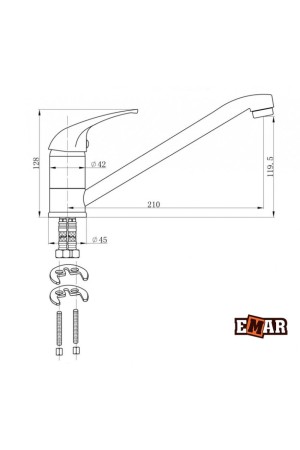 Смеситель хромированный 3009 EMAR