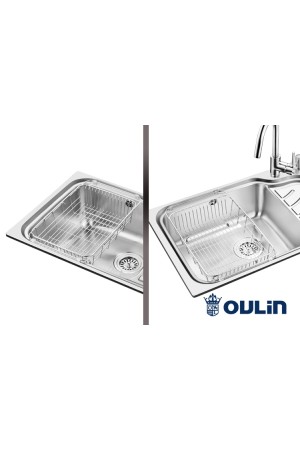 Корзина в мойку Oulin 806L универсальная нержавеющая сталь