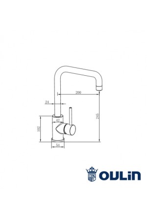 Смеситель высокий излив OL-8019 сатин Oulin