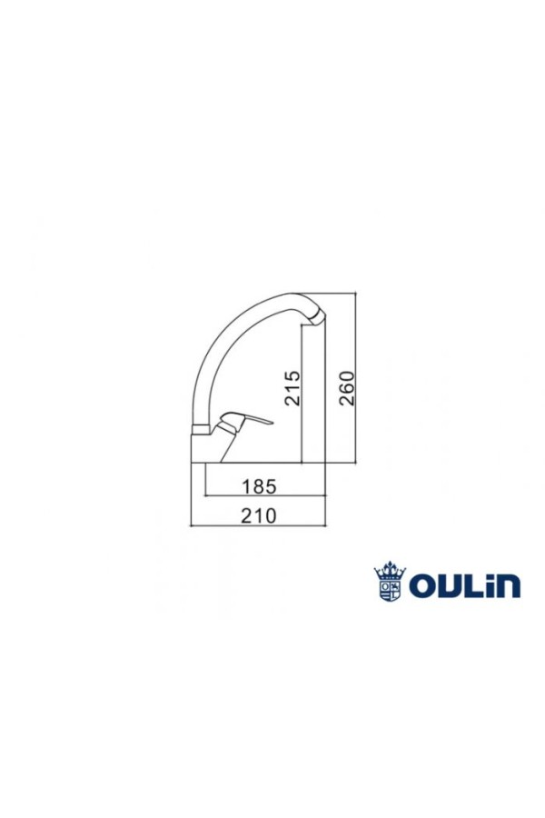 Смеситель высокий излив OL-8000 хром Oulin