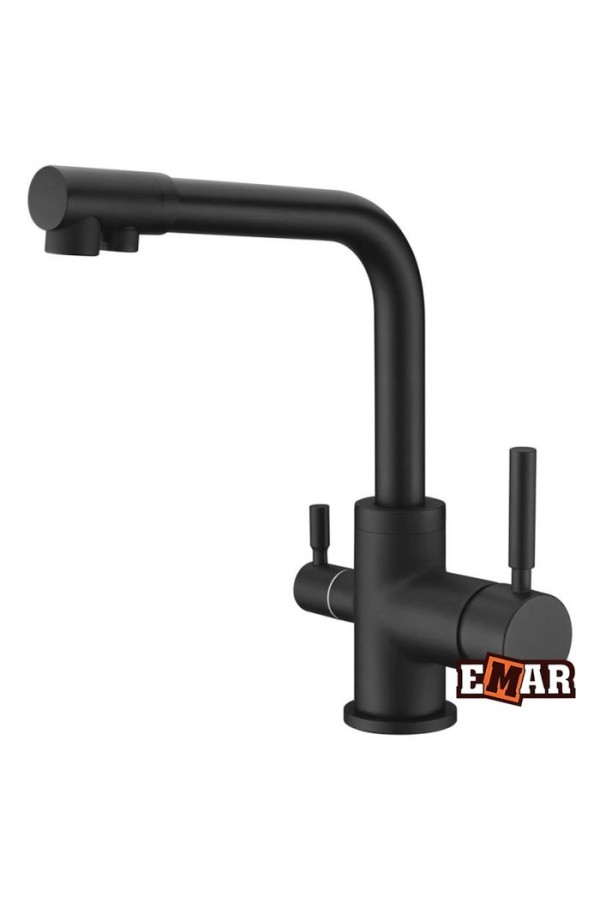 Смеситель высокий излив черный 3003N black EMAR