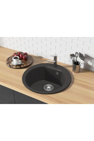 Мойка мраморная Atol-520 №16 черный d520*200мм