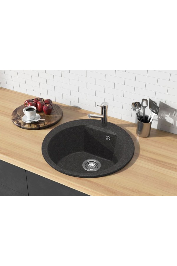Мойка мраморная Atol-520 №16 черный d520*200мм