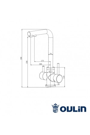 Смеситель высокий излив OL-8021 сатин Oulin