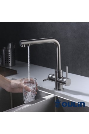 Смеситель высокий излив OL-8021 сатин Oulin