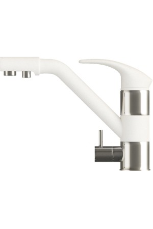 Смеситель Дуо №36 белый хлопок