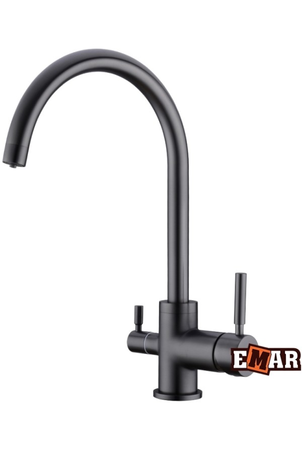 Смеситель высокий излив 3007 PVD черный EMAR