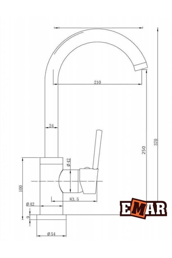 Смеситель высокий излив 3004.8 морион EMAR